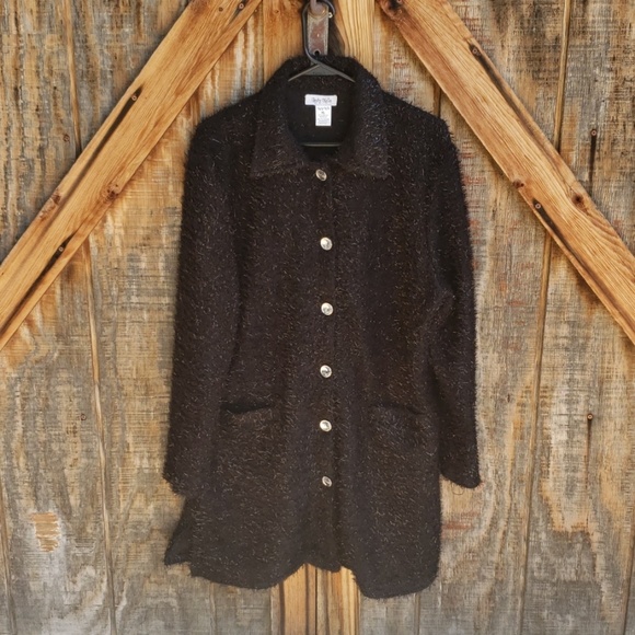 Lady Noiz Black Long Duster Tunic Jacket XL - Picture 1 of 8